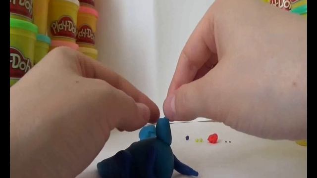 Как слепить из пластилина Плей До динозавра паразауролофа. How to make a parazaurolof of Play-Doh. смотреть онлайн