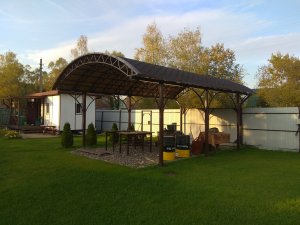 Арочный навес гибкая черепица своими руками