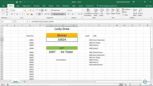 MS Excel Lucky Draw using Random Function смотреть онлайн