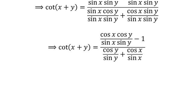 Cot(x+y) | Cot(A+B)