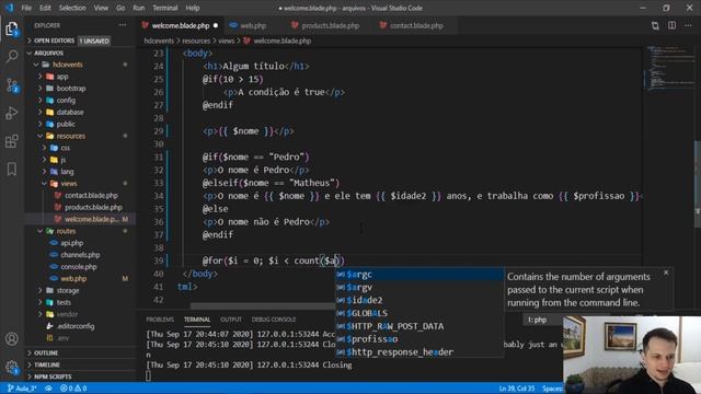 Curso Laravel - Avançando na template engine Blade (loop) - #05 смотреть онлайн