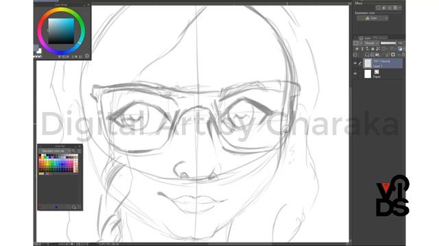 Cartoon Portrait Sketch | Digital Art | Clip Studio Paint | C VIDS plus смотреть онлайн