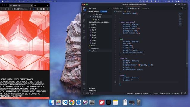 JavaScript: Smooth Scroll with Pixelated Hover Effects смотреть онлайн