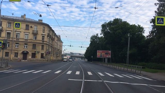 Санкт-Петербург, по 7 маршруту на трамвае из кабины смотреть онлайн