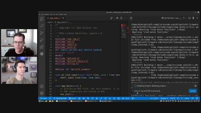 Using VScode for ESP-IDF and Golioth смотреть онлайн
