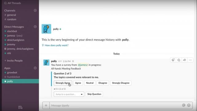 Polly Polls and Surveys in Slack смотреть онлайн