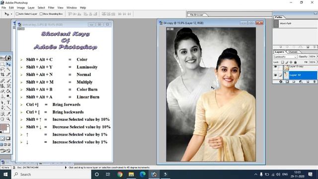 Photoshop shortcut keys explanation in Telugu practically |Learn photoshop shortcut key in Telegu| смотреть онлайн