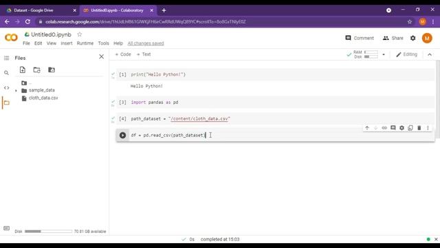 Google Colab - Import Dataset