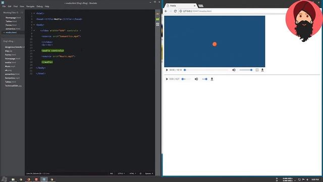 HTML Tutorial in Hindi - 10 - Media, Video Tag, Audio Tag, Embedding Youtube Video смотреть онлайн