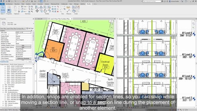 Revit 2019.1: Section View Align and Snapping смотреть онлайн