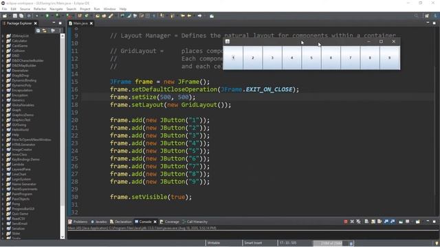 Java GridLayout ? смотреть онлайн