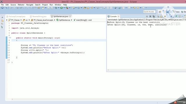 Concept of Split and Reverse String in Java смотреть онлайн