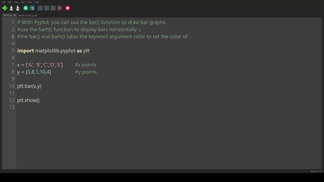Python Matlotlib Module 11 # pyplot.bar() смотреть онлайн