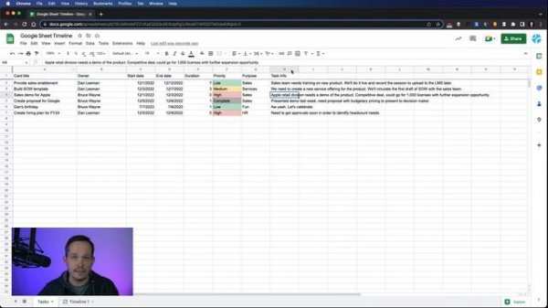 New Google Sheets Timeline Feature