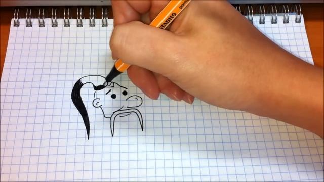 Простые рисунки #139 Как нарисовать Казака =) смотреть онлайн