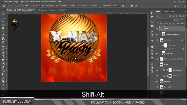 X-Mas Party Poster Design In | Photoshop 2021 Tutorial |