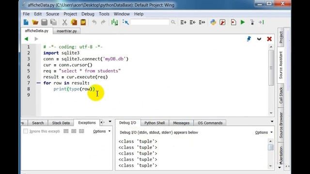 Afficher les données d'une table SQLite3 avec Python смотреть онлайн