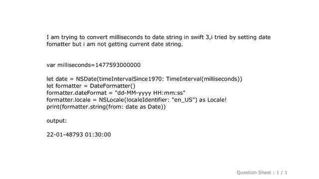 iOS : How to convert milliseconds to date string in swift 3 смотреть онлайн