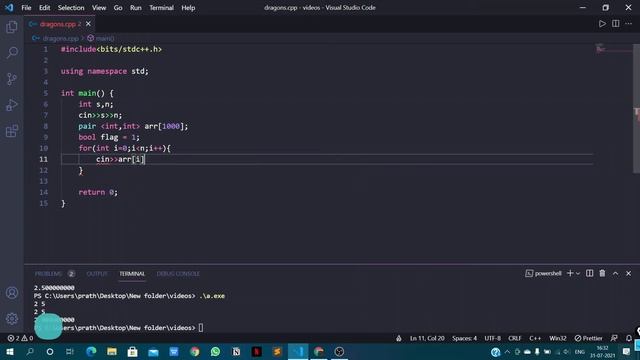 230A Dragons codeforces problem in c++ | Dragons codeforces solution | codeforces for beginners смотреть онлайн