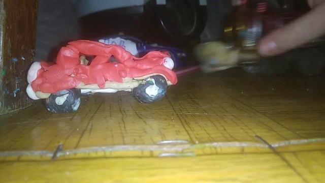 краш тест Plymouth Roadrunner из пластилина