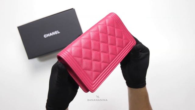 Chanel Caviar Quilted Boy Yen Wallet Fuchsia смотреть онлайн