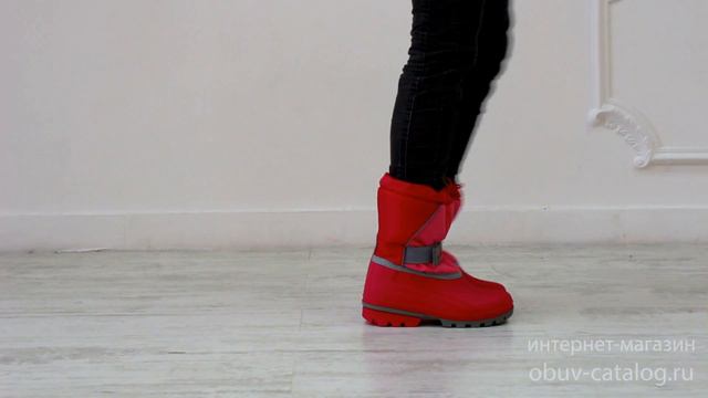 Сноубутсы для девушек JUNIOR на липучке роз/серый смотреть онлайн