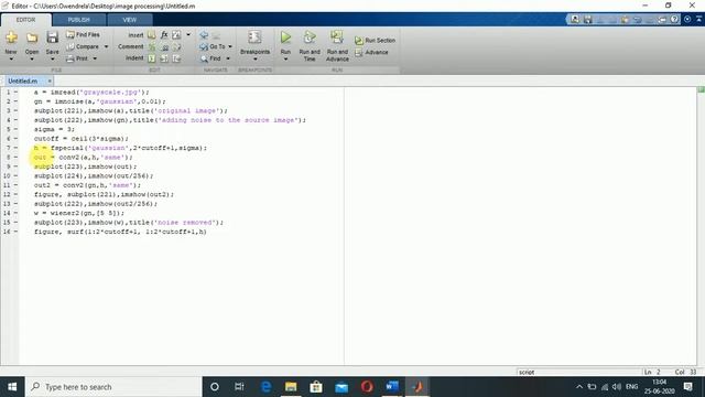 Implementation of Gaussian Filter & Gaussian Noise & Noise removed by using Wiener Filter смотреть онлайн