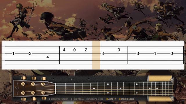 Attack on Titan OP 1 (Shingeki no Kyojin) - Guitar tutorial (TAB) смотреть онлайн