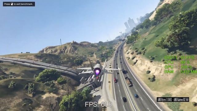 AMD Radeon RX 560 -- AMD AMD Ryzen 3 1300X -- Grand Theft Auto V GTA V Benchmark смотреть онлайн
