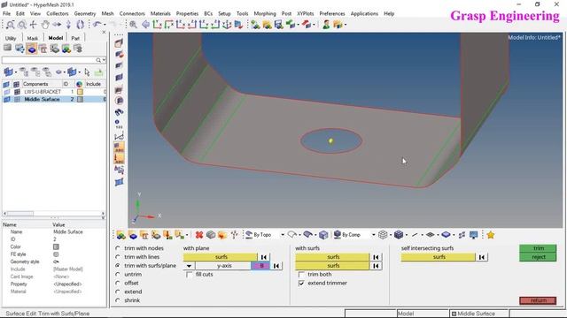 Hypermesh Tutorials: Use of Surface edit, Surface trim with plane, lines , nodes смотреть онлайн
