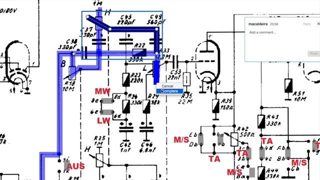 Grundig 4006 Stereo tube radio restoration, part 3. Detailed graphical analysis of the audio path. смотреть онлайн