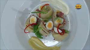 Конкильони с тартаром из говядины / Каре ягнёнка с гречкой, дыней и мятным соусом