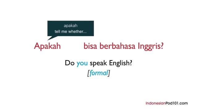 Learn Indonesian - Indonesian in Three Minutes - Do you speak English? смотреть онлайн