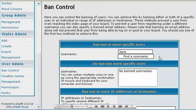 Banning members (users) in PHPBB смотреть онлайн