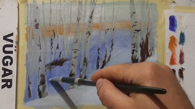 "Рисуем березовый лес"Мастер-классы по живописи масляными красками художника Вугара Мамедова смотреть онлайн