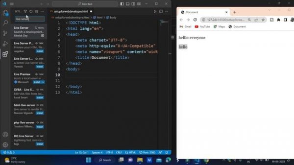 Visual Studio Code setup for HTML CSS and JavaScript in 2023 | run html css and javscript in vs cod