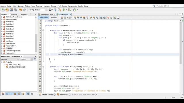 Vídeo aula JAVA: Ordenação - Selection sort Unicode смотреть онлайн