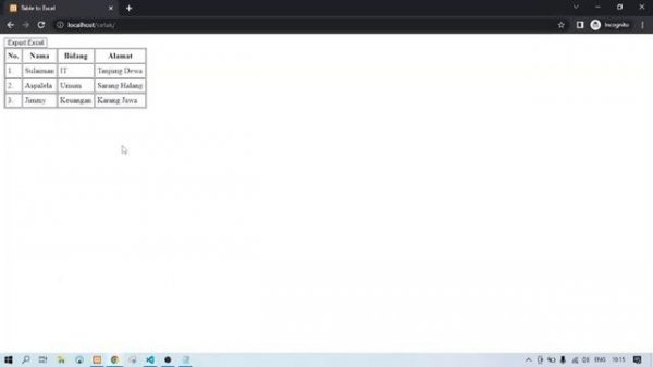 Tutorial Export Table HTML to Excel with JS