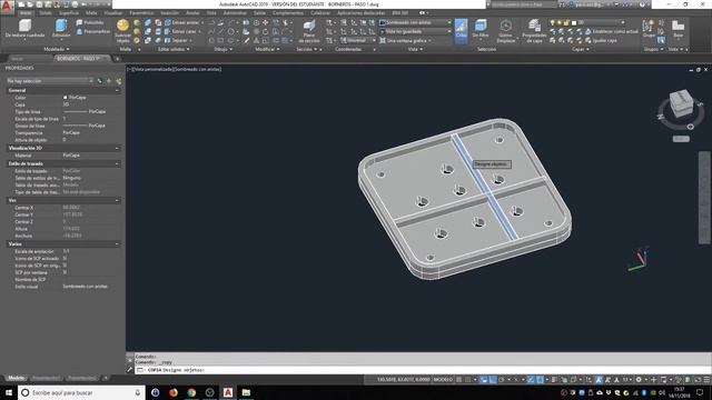 Modelado 3D AutoCAD 2019 Placa de bornes 2-4 смотреть онлайн