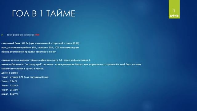 Гол в первом тайме. День 1 смотреть онлайн