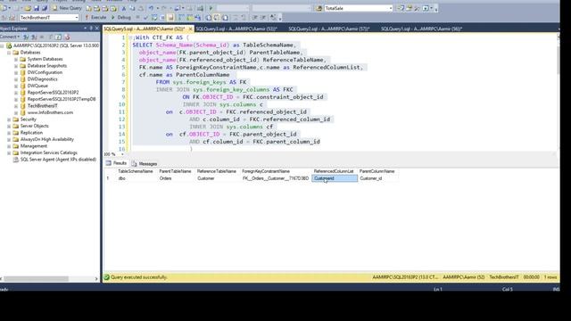 How to get Parent Table, Reference Table, Foreign Key Constraint Name and Columns in SQL Server-P 7 смотреть онлайн