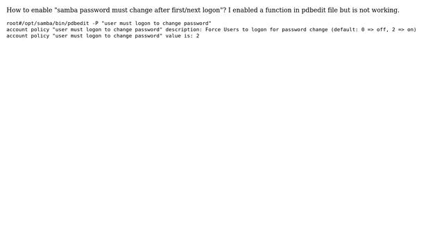 Samba Password must change after first logon смотреть онлайн