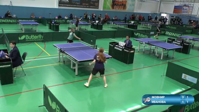 Жовнир Алена (235) - Иванова Арина (212). Настольный теннис. ПР до 13 лет 2023 смотреть онлайн