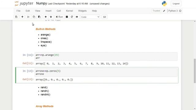 NumPy in Python | NumPy Arrays | Built-in Methods and Attributes | Python for Data Analysis смотреть онлайн