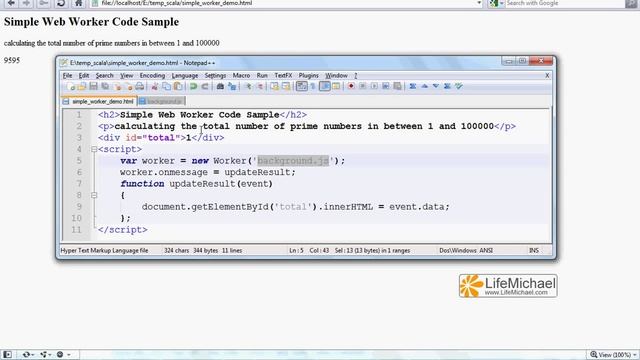 HTML 5 Web Worker Demo смотреть онлайн