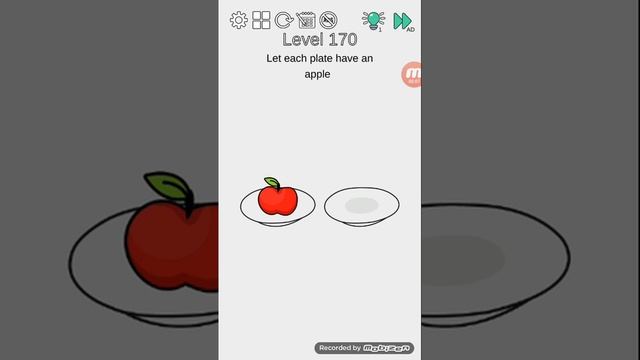Brain challenge think outside level 170 let each plate have an apple walkthrough смотреть онлайн