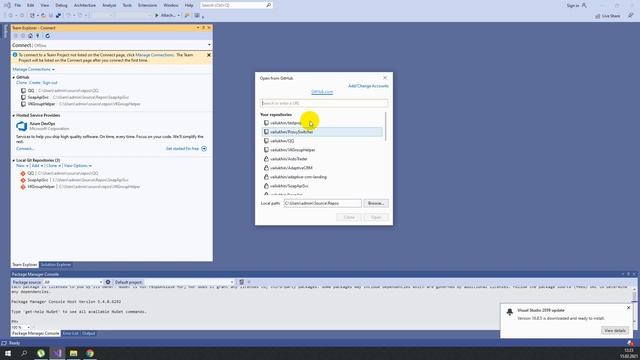 Клонирование репозитория из Github средствами Visual Studio смотреть онлайн