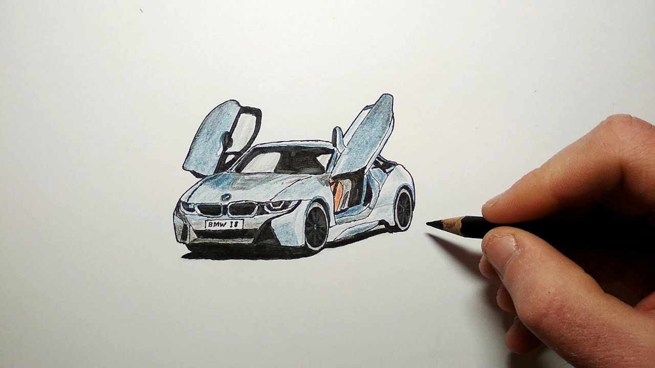 Как нарисовать машину BMW i8 смотреть онлайн