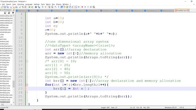 One Dimensional array in java | 1d array | #array | #java смотреть онлайн