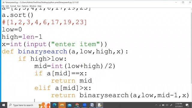 binary search in python смотреть онлайн